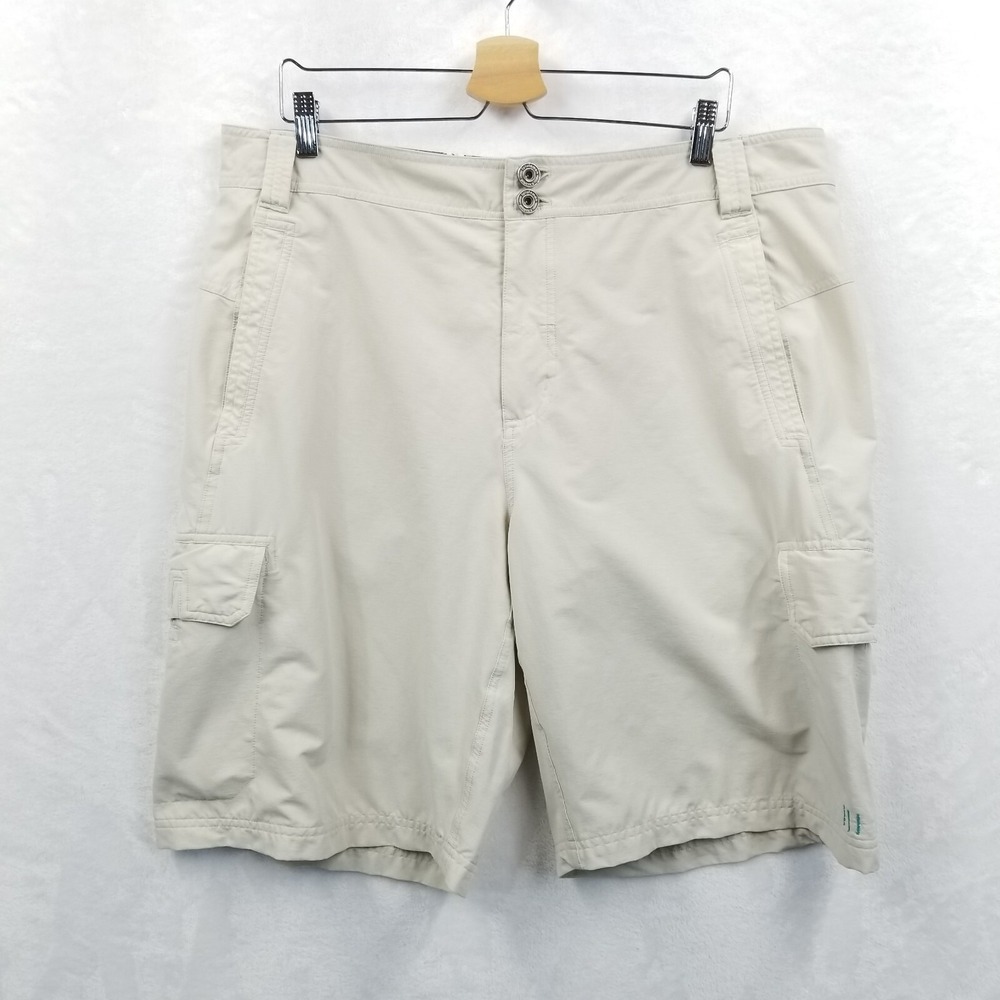 lululemon Shorts Men 38 Beige‎ Cargo Utility Stretch Relaxed Baggy Athleisure